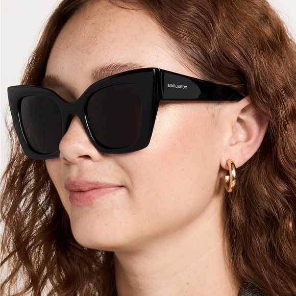 NEW SL552 001 SAINT LAURENT SL 552 001 WOMEN CAT EYE FRAME SUNGLASSES - Picture 4 of 13